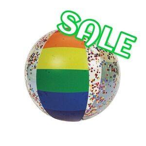 ‼️FINAL CLEARANCE SALE‼️ Pool Candy Inflatable Rainbow Glitter Jumbo Beach Ball